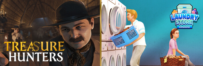 Treasure Hunters x Laundry Store Simulator