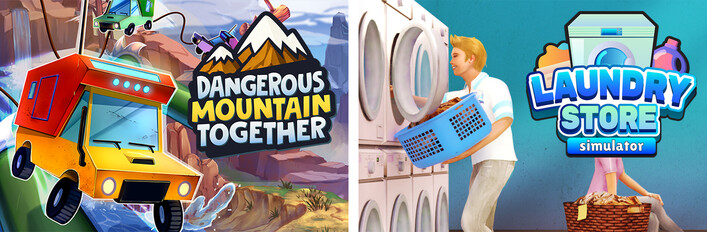 Laundry Store Simulator & Dangerous Mountain Together