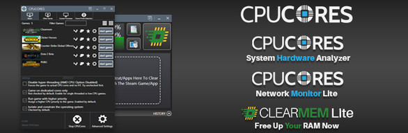 CPUCores Deluxe Edition (CPUCores + ClearMem Lite + System Hardware Analyzer + Network Monitor Lite)