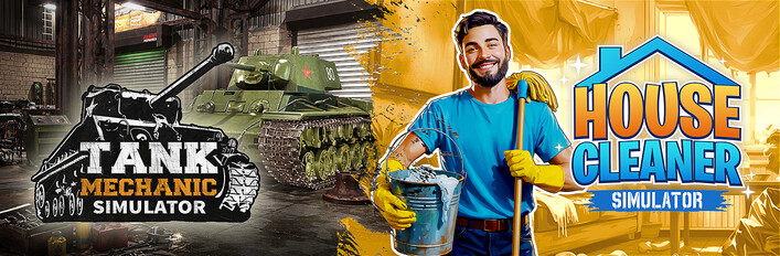 House Cleaner Simulator + Tank Mechanic Simulator