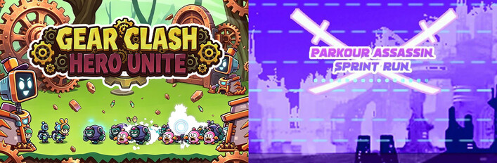 ⚙️Gear Clash: Hero Unite x 🔪1️⃣Parkour Assassin: Sprint Run