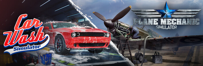 Car Wash Simulator x Plane Mechanic Simulator