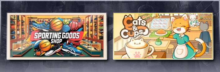 Sporting Goods Shop & Cats & Cups