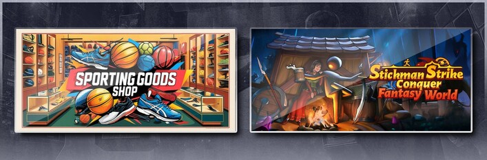 Sporting Goods Shop & Stickman Strikes: Conquer Fantasy World