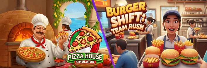 Pizza House Simulator🍕 x Burger Shift: Team Rush